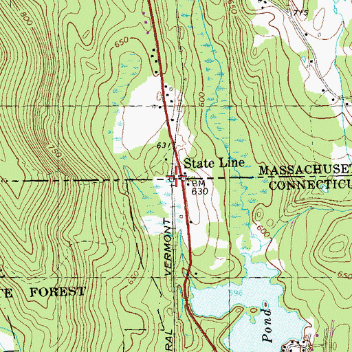 Topographic Map of State Line, MA
