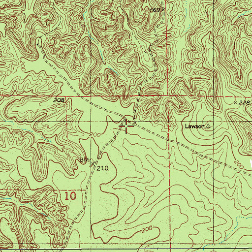 Topographic Map of Tatum Cemetery, AR