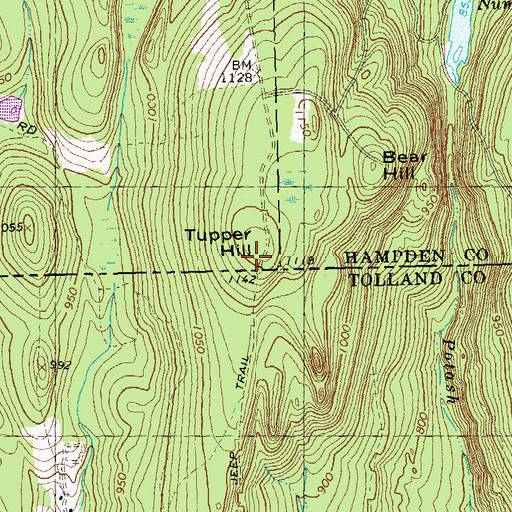 Topographic Map of Tupper Hill, MA