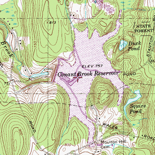 Topographic Map of Vinica Brook, MA