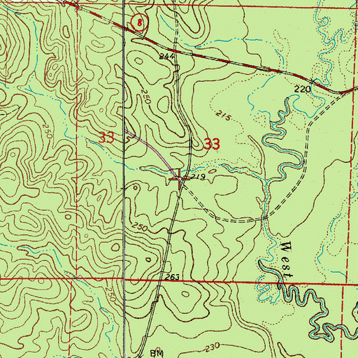 Topographic Map of Nix (historical), AR