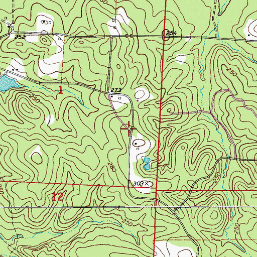 Topographic Map of Oakhurst (historical), AR