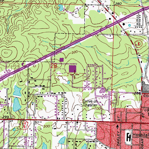 Topographic Map of Patterson Grammar School (historical), AR