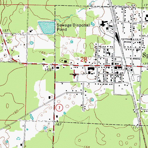 Topographic Map of Sparkman Elementary School, AR