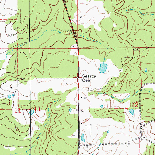 Topographic Map of Annover (historical), AR