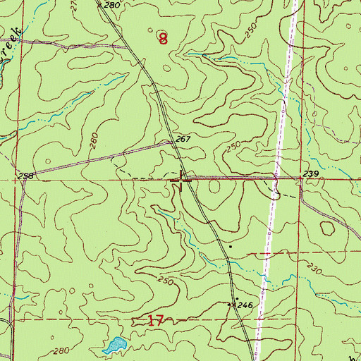 Topographic Map of Bleaker (historical), AR