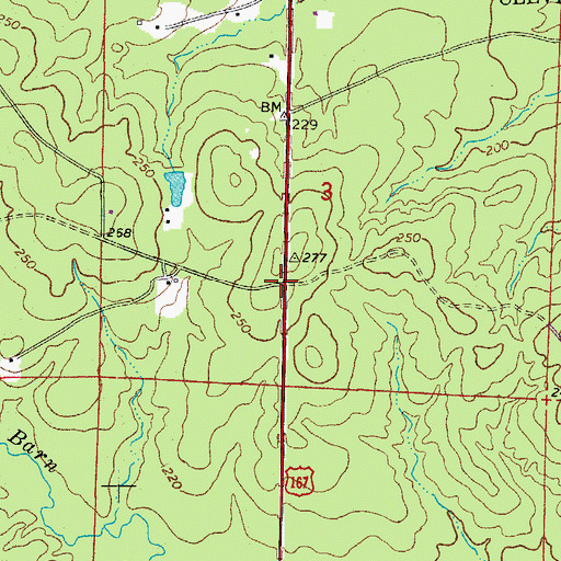 Topographic Map of Mansville (historical), AR