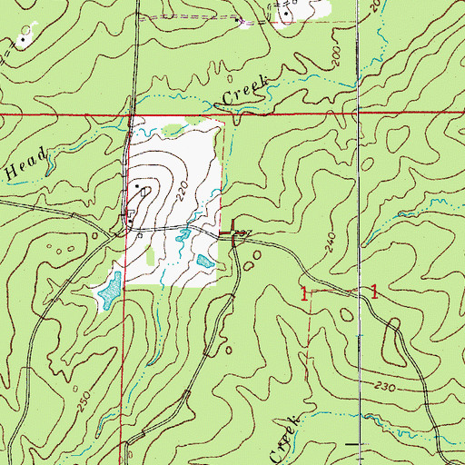 Topographic Map of Trigg (historical), AR