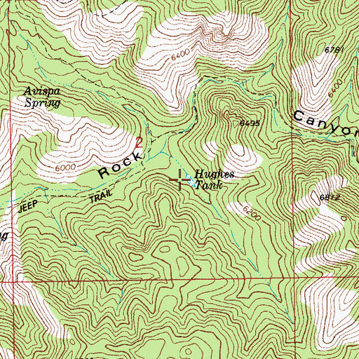 Topographic Map of Hughes Tank, AZ