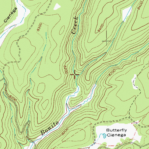 Topographic Map of Hughey Creek, AZ