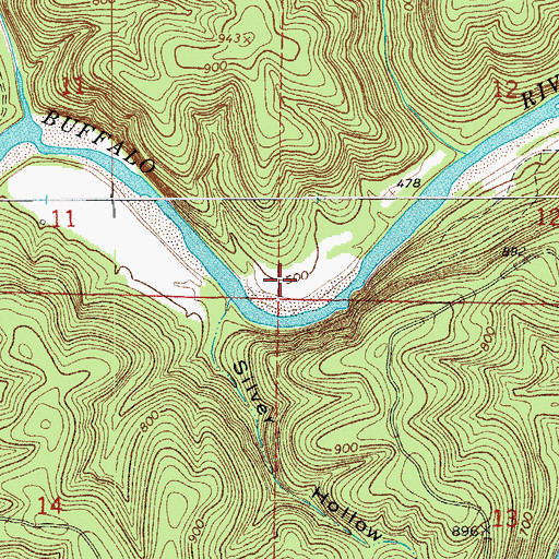 Topographic Map of Keystone (historical), AR