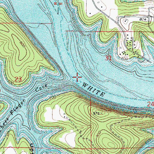 Topographic Map of Fishtrap Shoals Ford (historical), AR