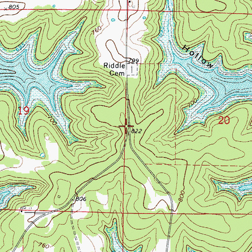 Topographic Map of Mount Perrian (historical), AR