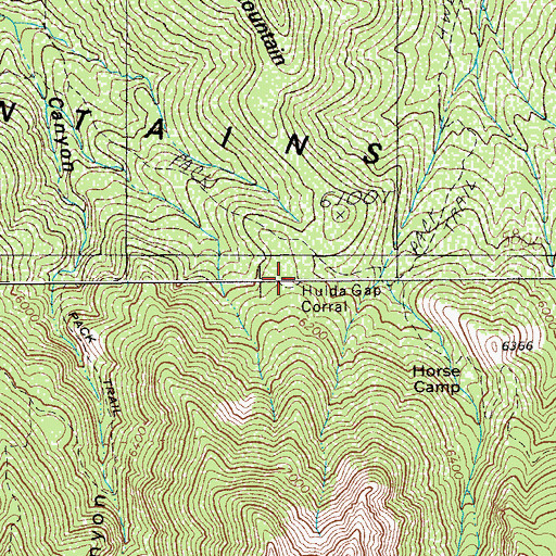 Topographic Map of Hulda Gap Corral, AZ