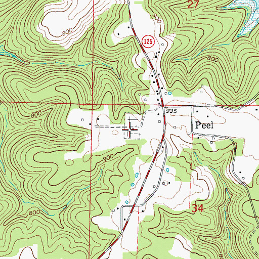 Topographic Map of Peel Missionary Baptist Church, AR