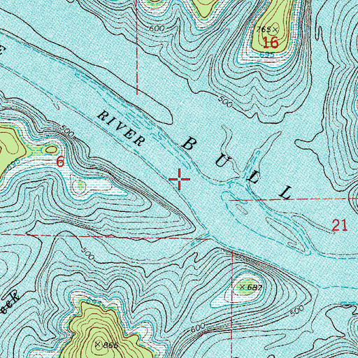 Topographic Map of Pace Ferry (historical), AR