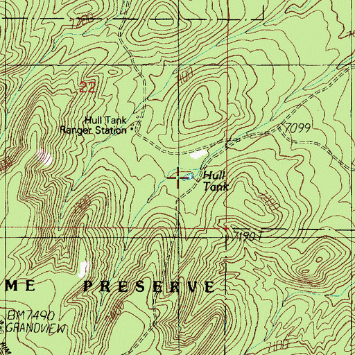 Topographic Map of Hull Tank, AZ