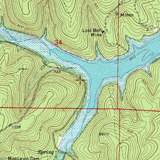 Topographic Map of Kingdom Springs (historical), AR
