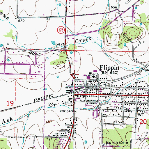 Topographic Map of Flippin High School, AR