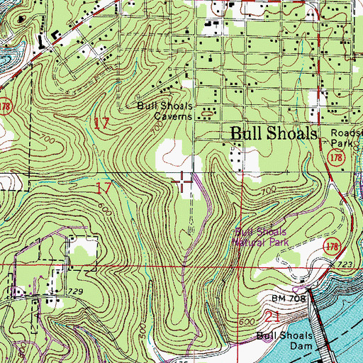 Topographic Map of Bull Shoals Community Hospital and Clinic, AR