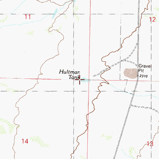 Topographic Map of Hultman Tank, AZ
