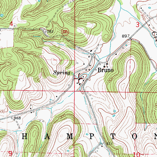 Topographic Map of Bruno School (historical), AR