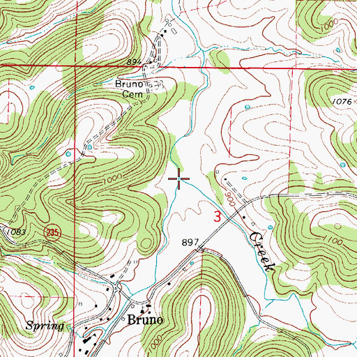 Topographic Map of East Fork Hampton Creek, AR