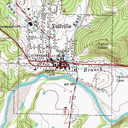 Topographic Map of Marion County Courthouse, AR