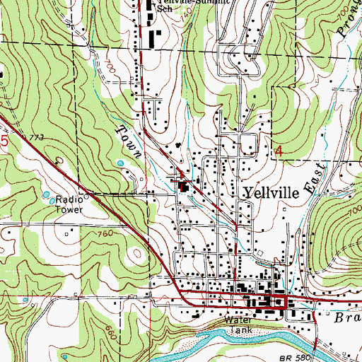 Topographic Map of Marion County Hospital (historical), AR