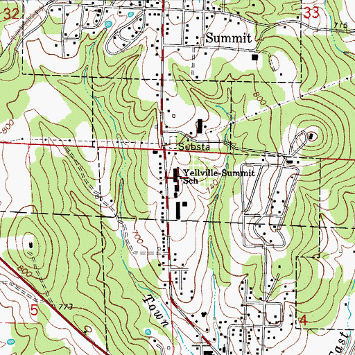 Topographic Map of Yellville - Summit High School, AR