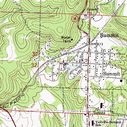 Topographic Map of Summit Baptist Church, AR