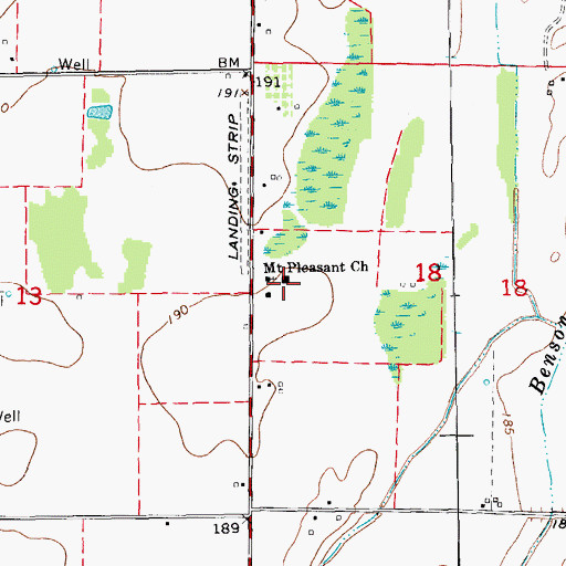 Topographic Map of Mount Pleasant School (historical), AR