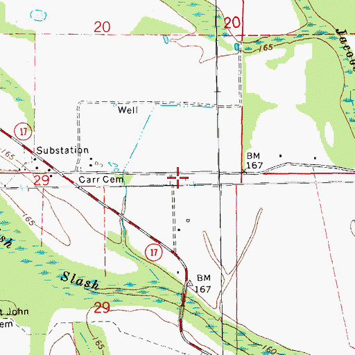 Topographic Map of First Saint John Church (historical), AR