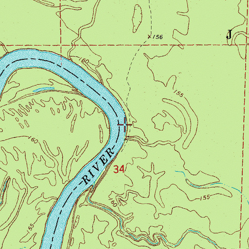 Topographic Map of Dillard Landing, AR