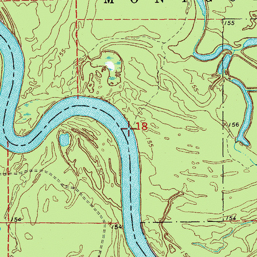 Topographic Map of Lambert Landing, AR