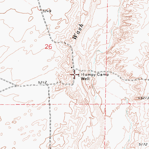 Topographic Map of Humpy Camp Well, AZ