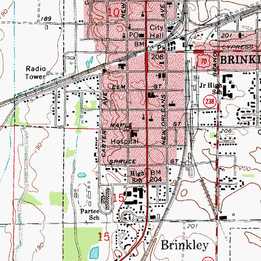 Topographic Map of Delta Medical Center (historical), AR