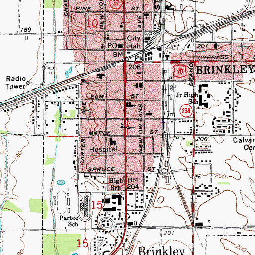Topographic Map of Mount Zion Baptist Church, AR