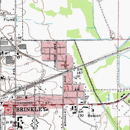 Topographic Map of Saint Paul Missionary Baptist Church, AR