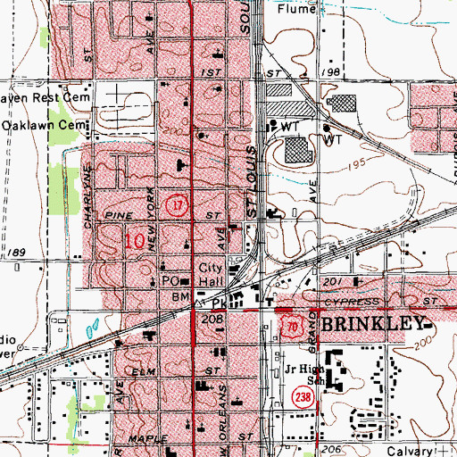 Topographic Map of Faith Missionary Baptist Church, AR