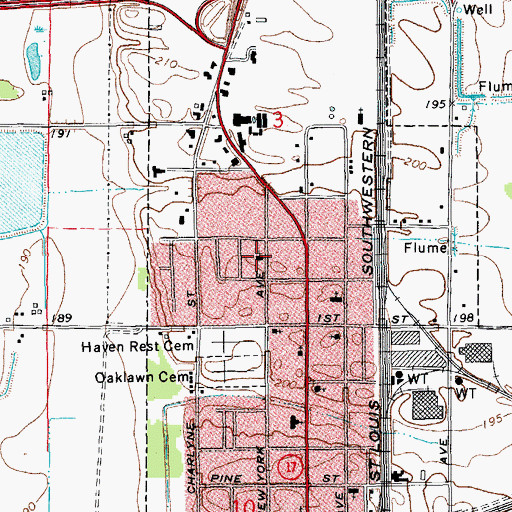 Topographic Map of Gethsemane Baptist Church, AR