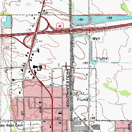 Topographic Map of Broadmoor Baptist Church, AR