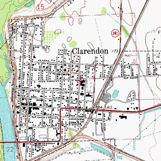 Topographic Map of Clarendon High School, AR