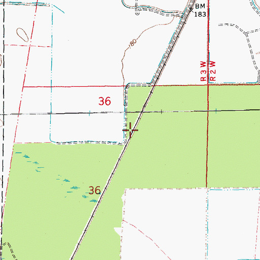 Topographic Map of Lenoir (historical), AR