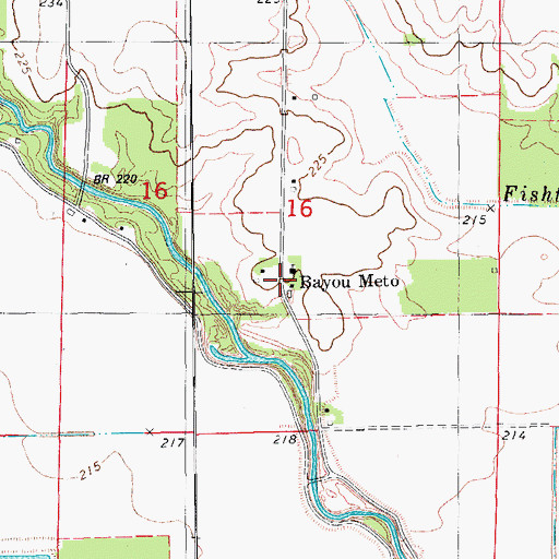 Topographic Map of Bayou Meto, AR
