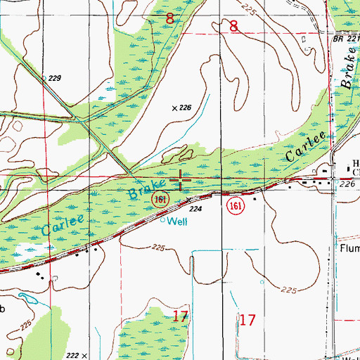 Topographic Map of Carlee Brake, AR