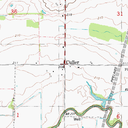 Topographic Map of Culler, AR