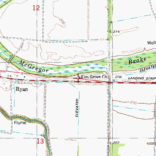 Topographic Map of Elm Grove Church, AR