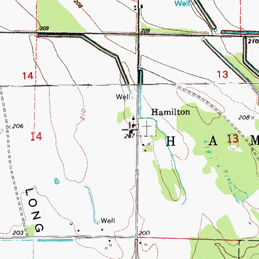 Topographic Map of Hamilton School (historical), AR
