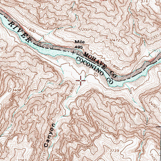 Topographic Map of Hundred and Ninetyfour Mile Canyon, AZ